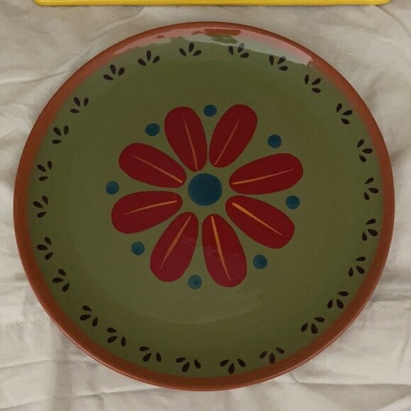 Baja Collection Round & Square Floral Plate Set (2) - Picture 2 of 12